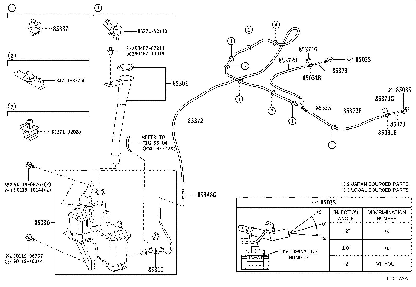 85330-0A030 MOTOR AND PUMP ASSY, WINDSHIELD WASHER product image