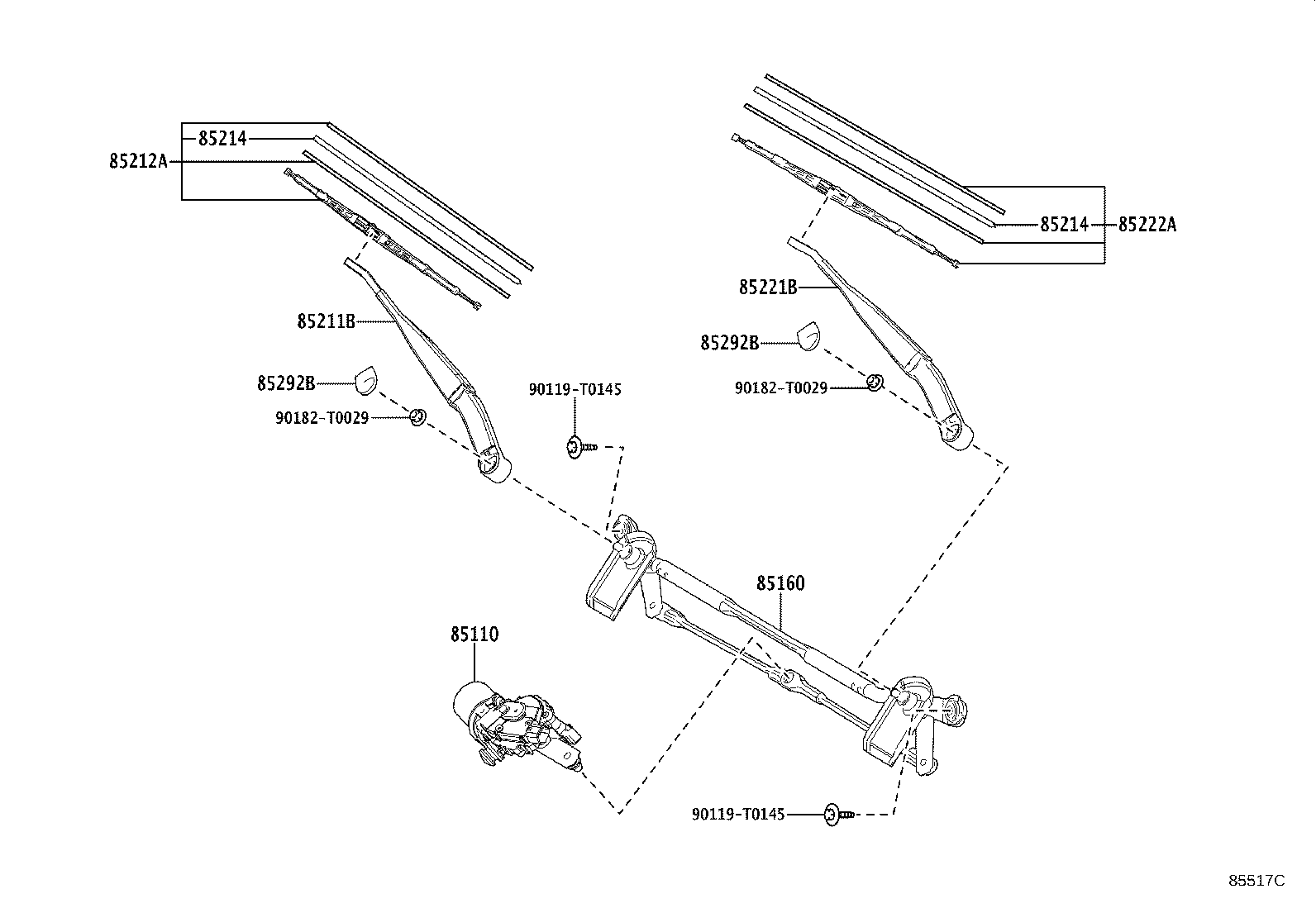 85214-0K350 RUBBER, WIPER BLADE, NO.1 product image