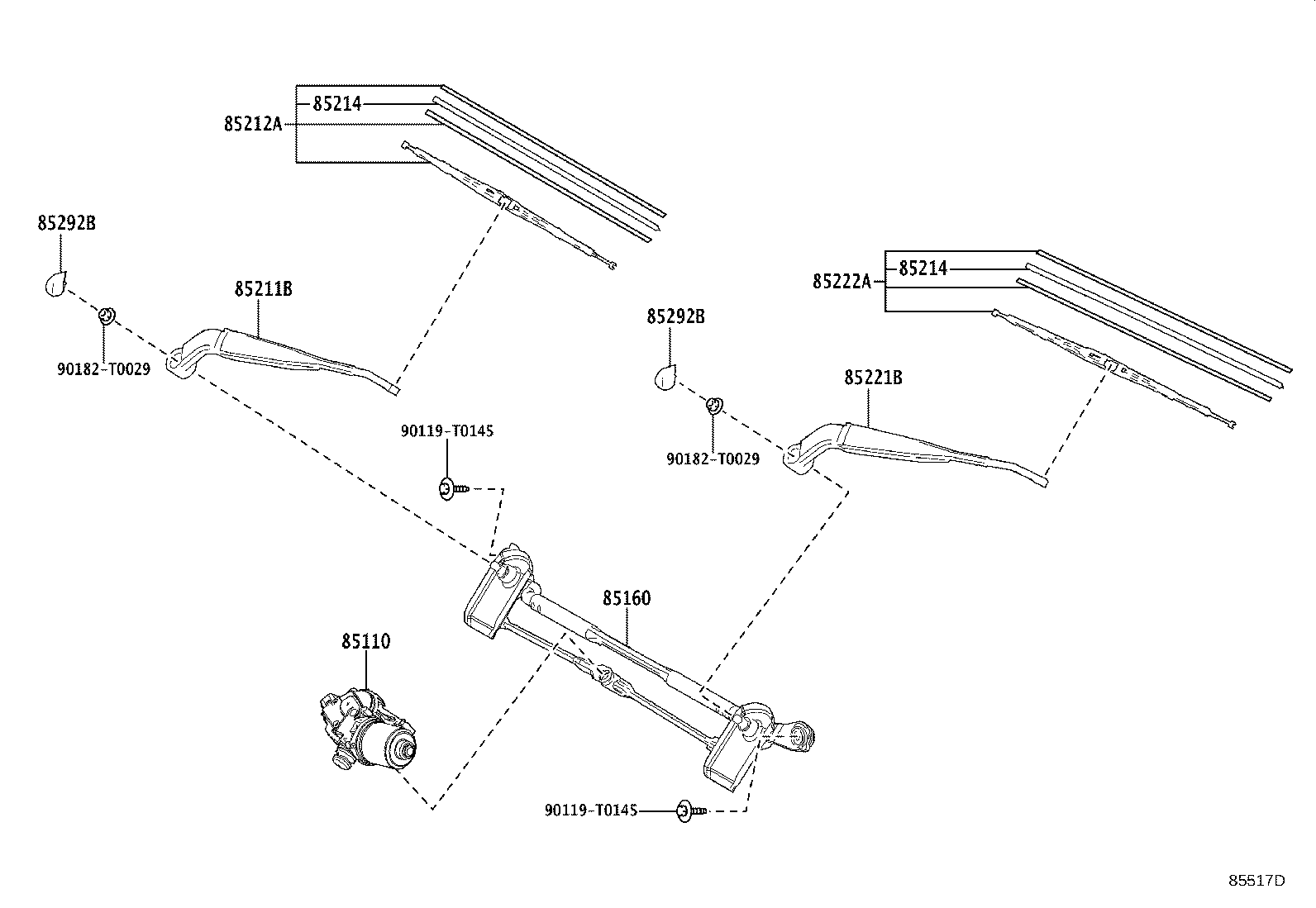 85214-0K350 RUBBER, WIPER BLADE, NO.1 product image