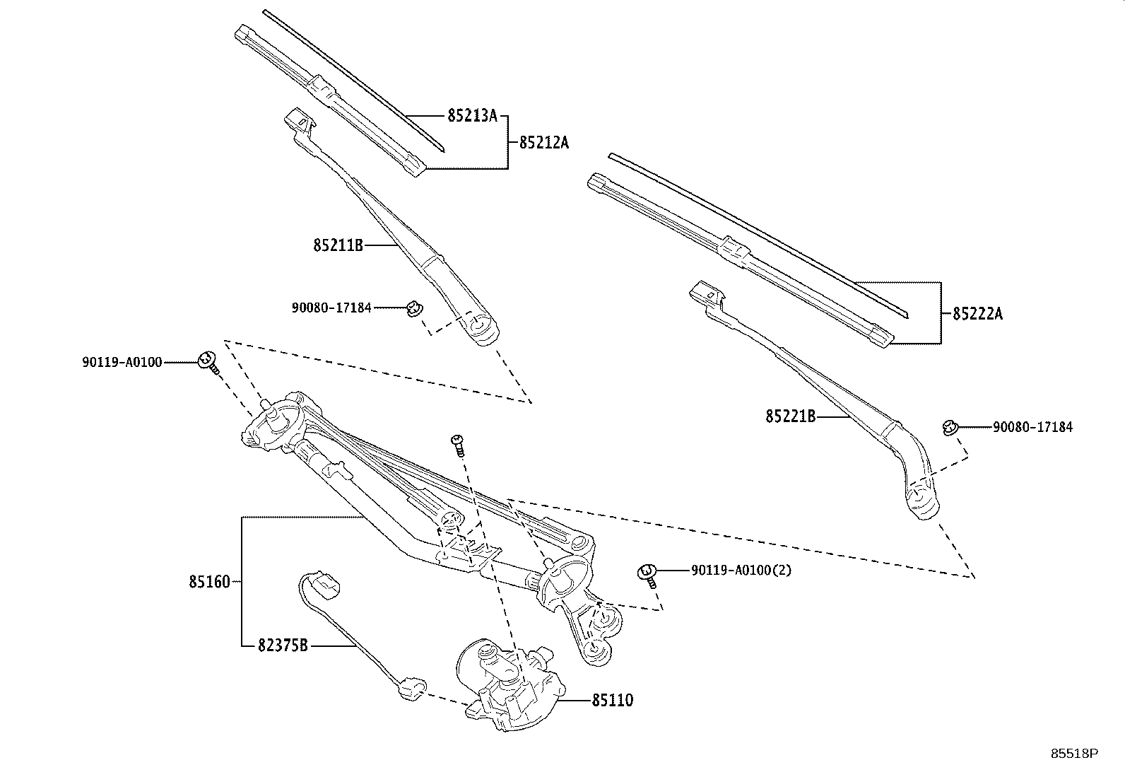 85212-AK010 BLADE, FR WIPER, RH product image