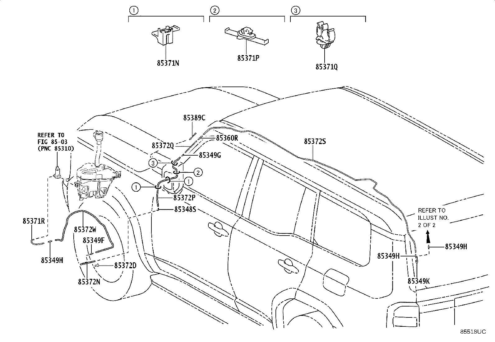 85391-60180 NOZZLE, REAR WASHER product image