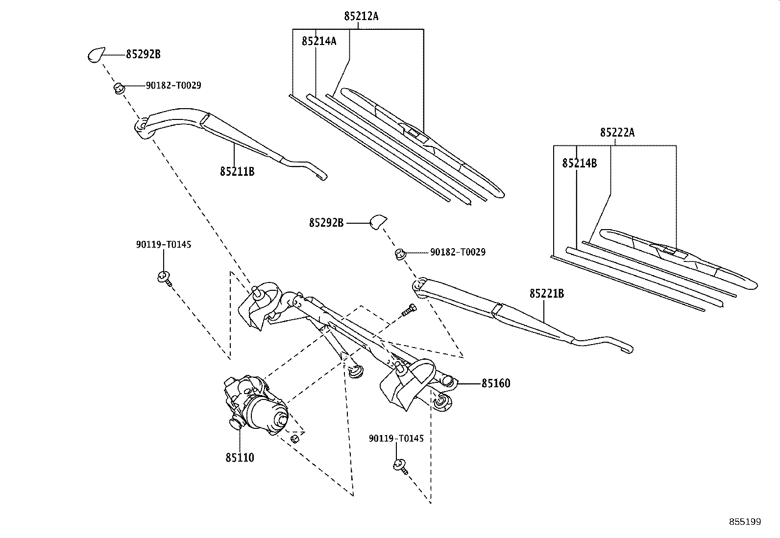 85110-0K290 MOTOR ASSY, WINDSHIELD WIPER product image