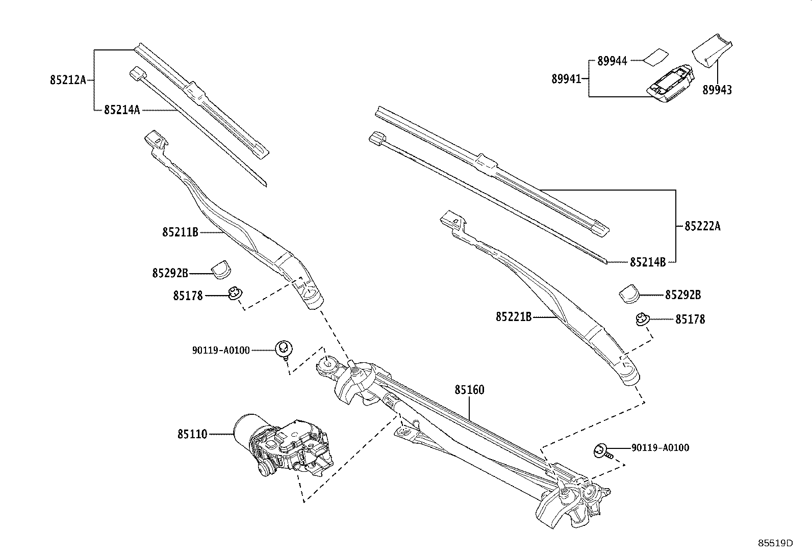 85213-AK010 RUBBER, WIPER, RH product image