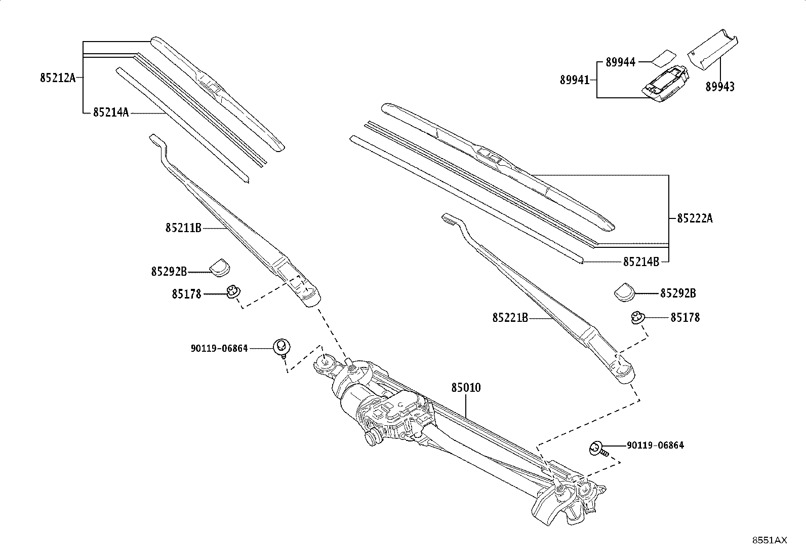 85214-60120 RUBBER, WIPER, RH product image