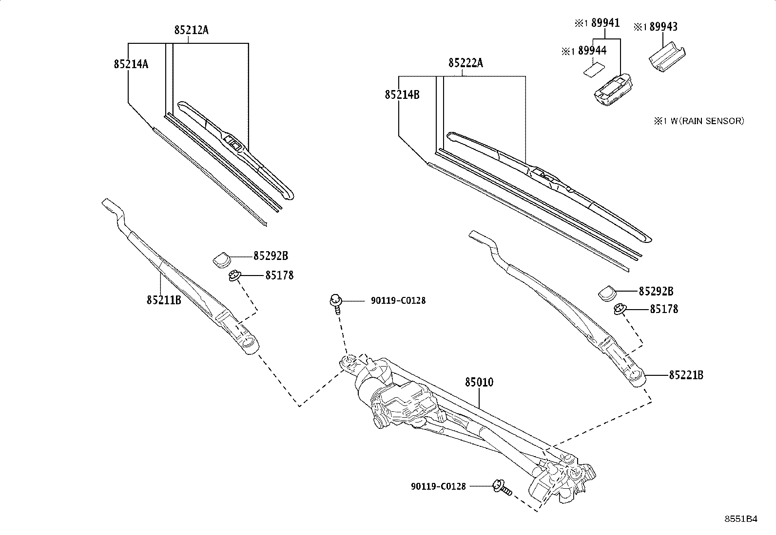 85214-07080 RUBBER, WIPER, RH product image