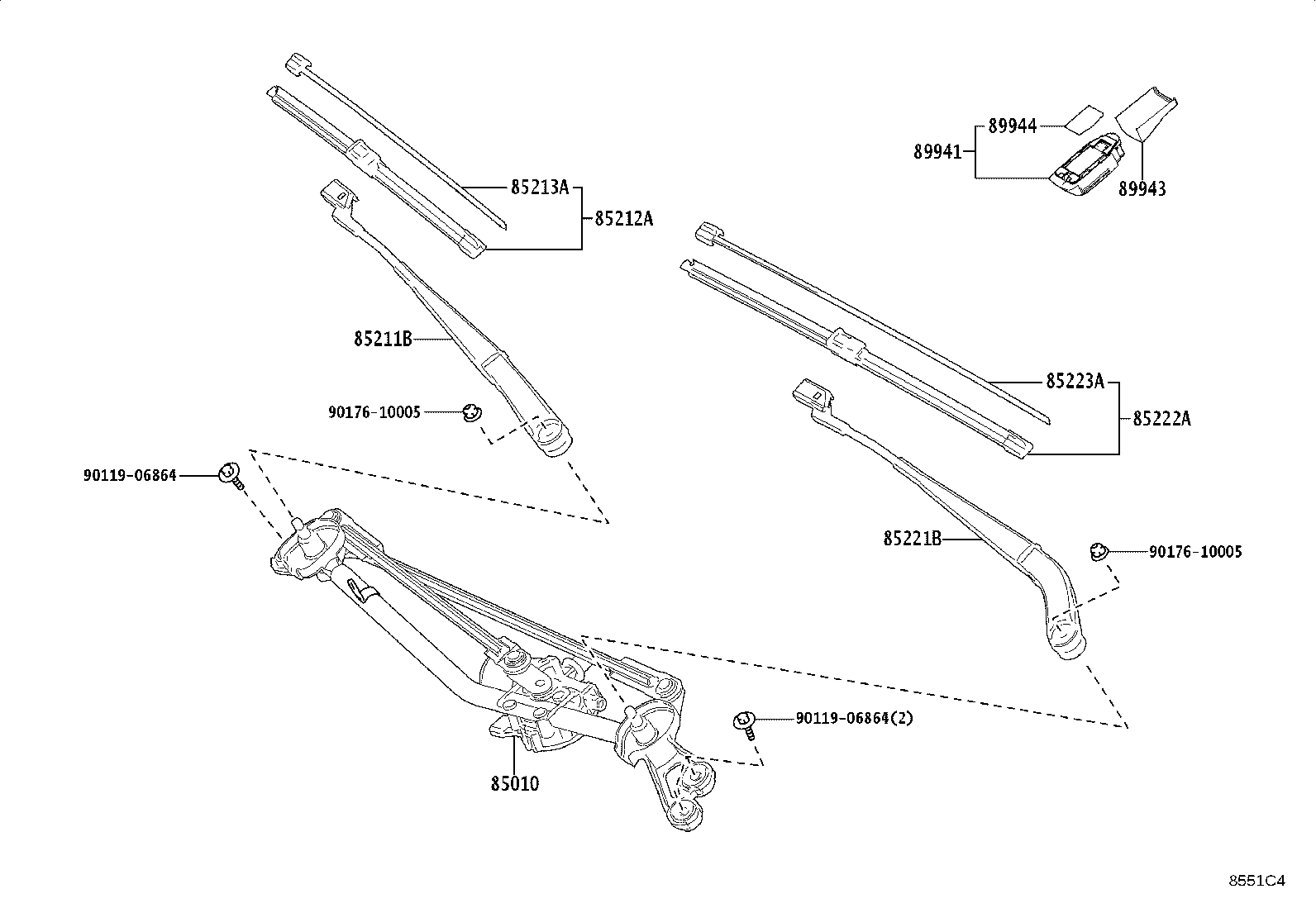 85212-35130 BLADE, FR WIPER, RH product image