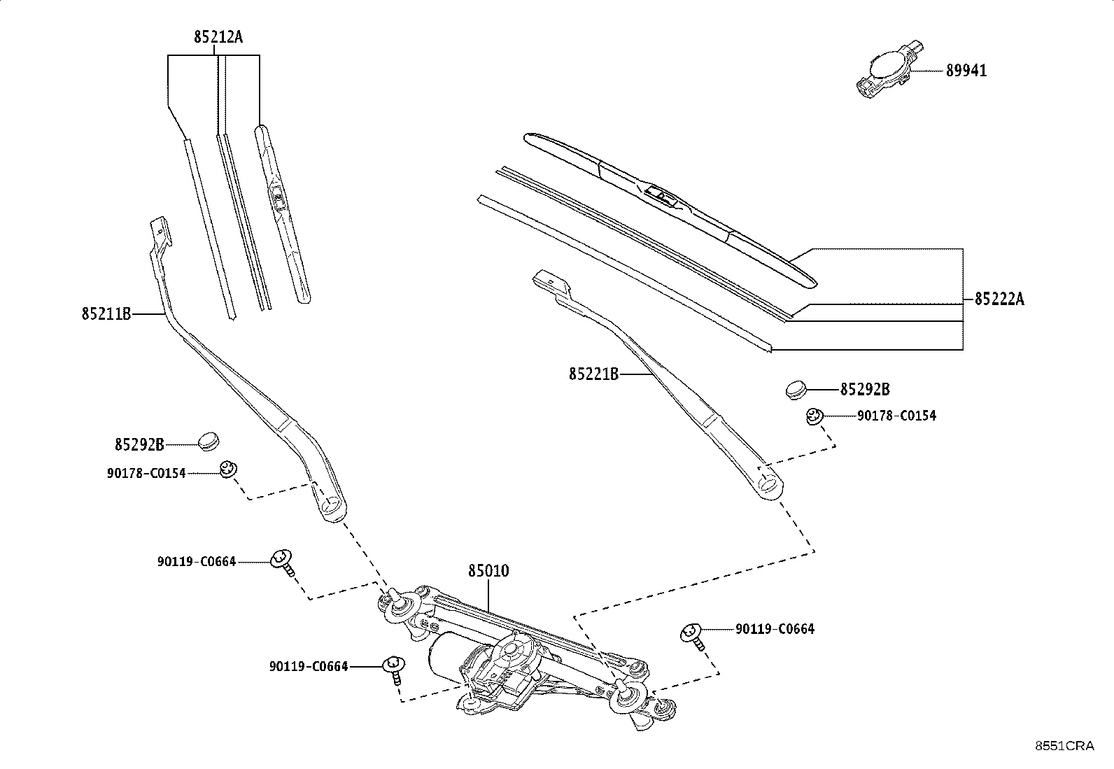 85212-YL010 BLADE, FR WIPER, RH product image