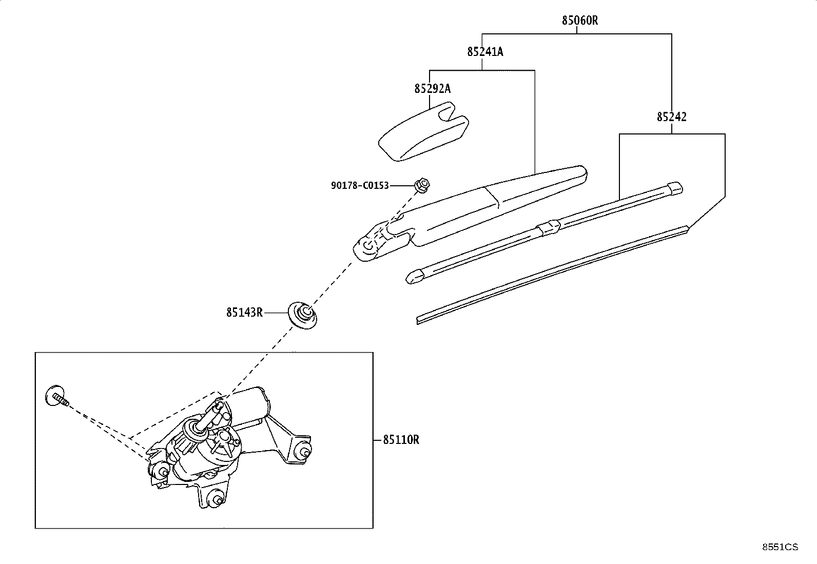 85292-YL020 CAP, REAR WIPER ARM HEAD product image