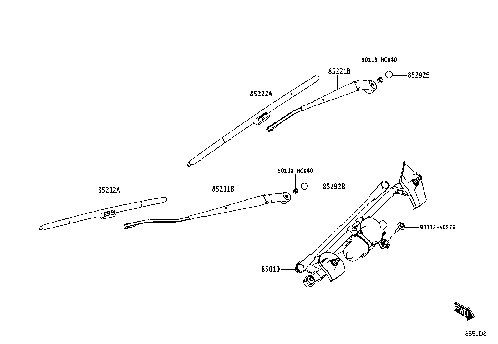 85212-WC034 BLADE, FR WIPER, LH product image