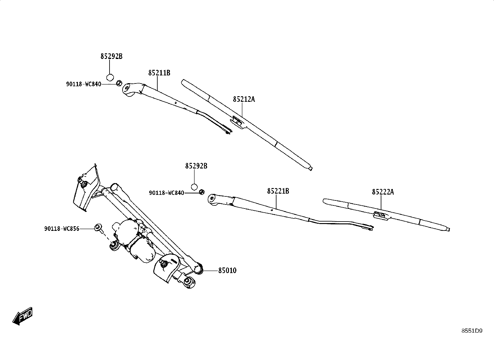 85212-WC034 BLADE, FR WIPER, LH product image