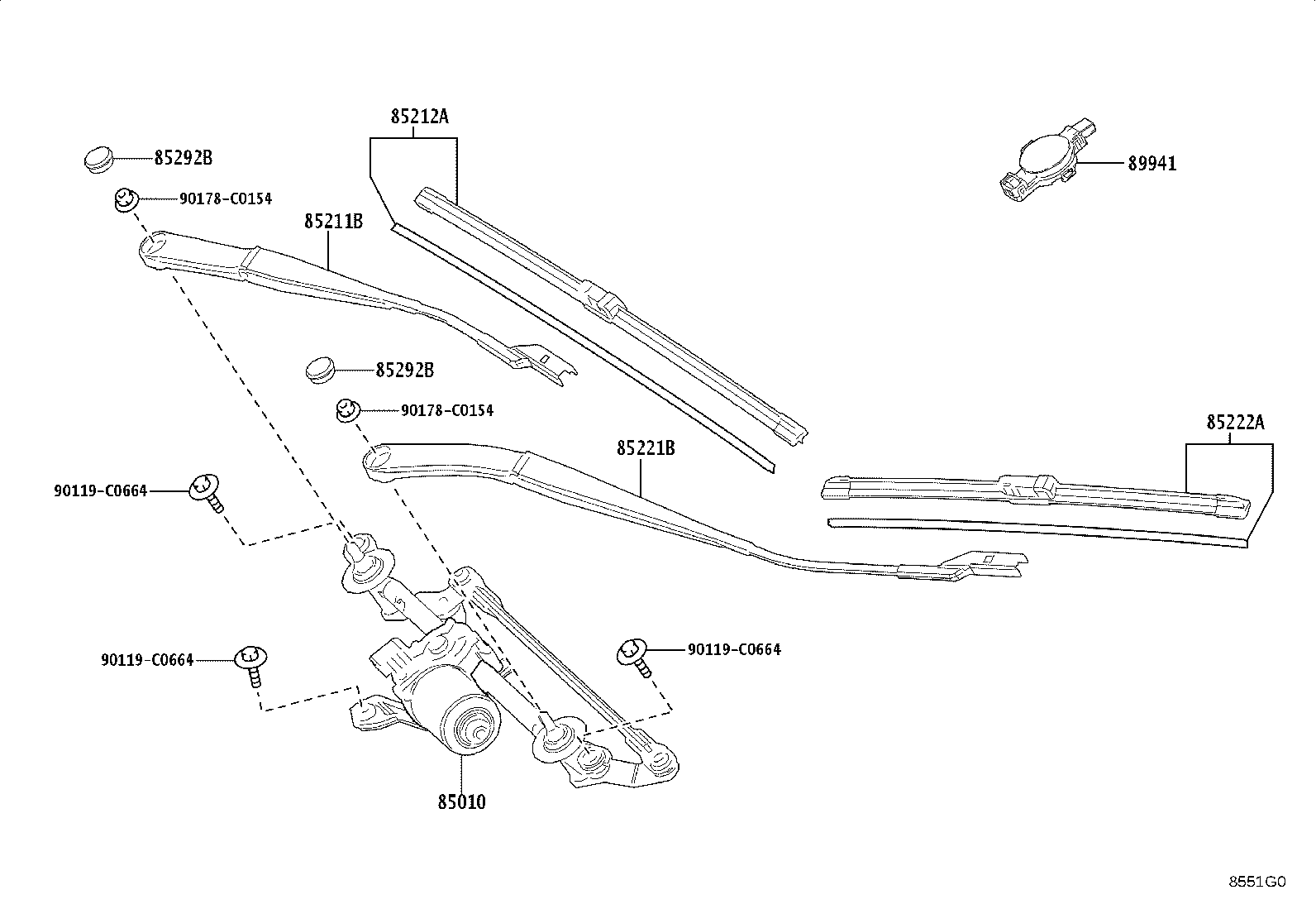 85212-YL030 BLADE, FR WIPER, RH product image