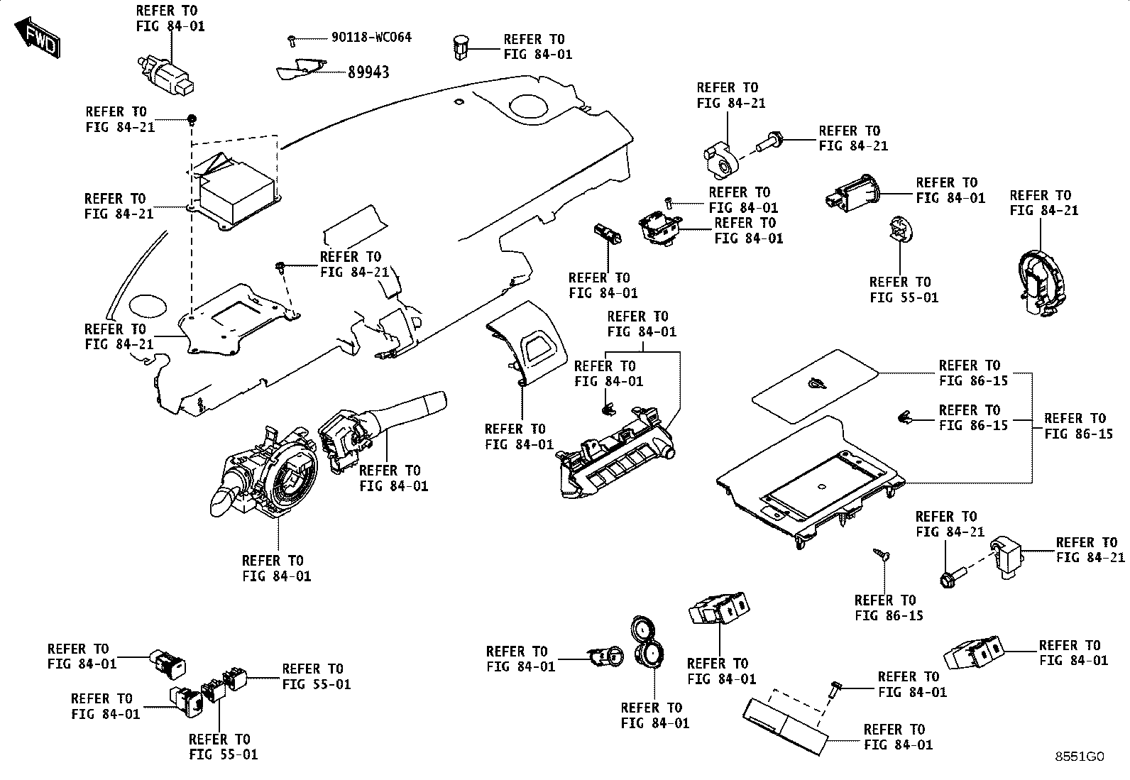 85212-WC034 BLADE, FR WIPER, LH product image