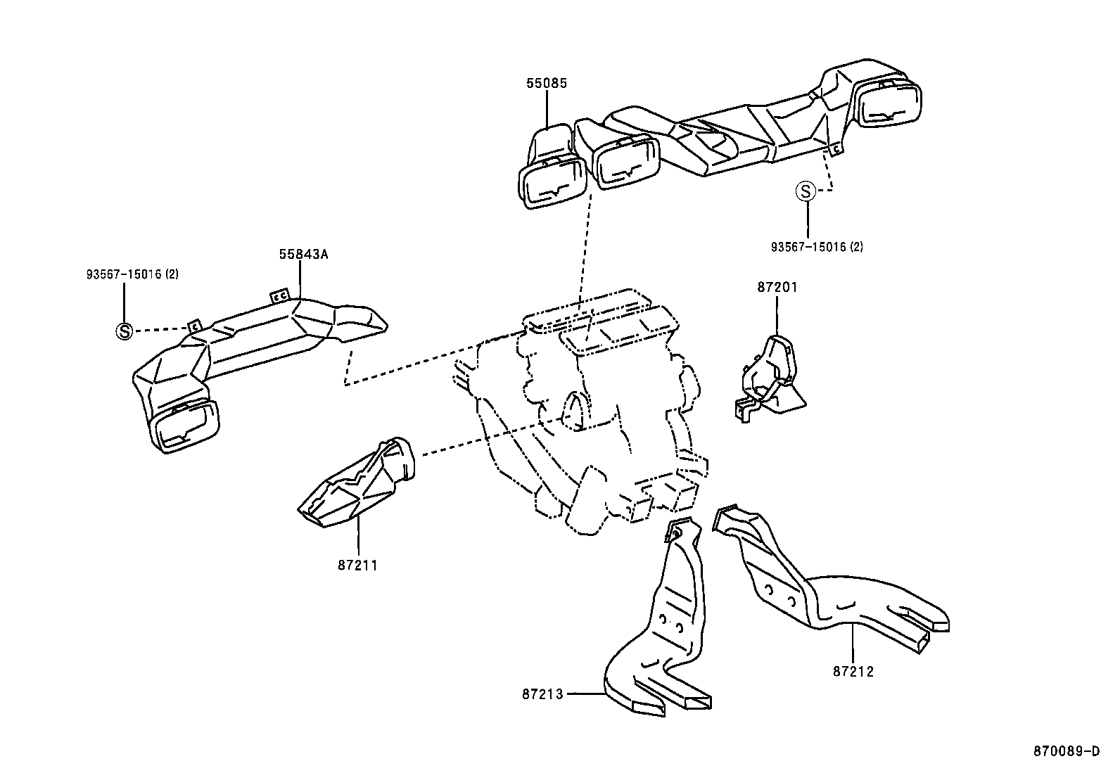 55938-33010 BRACKET, HEATER CONTROL product image