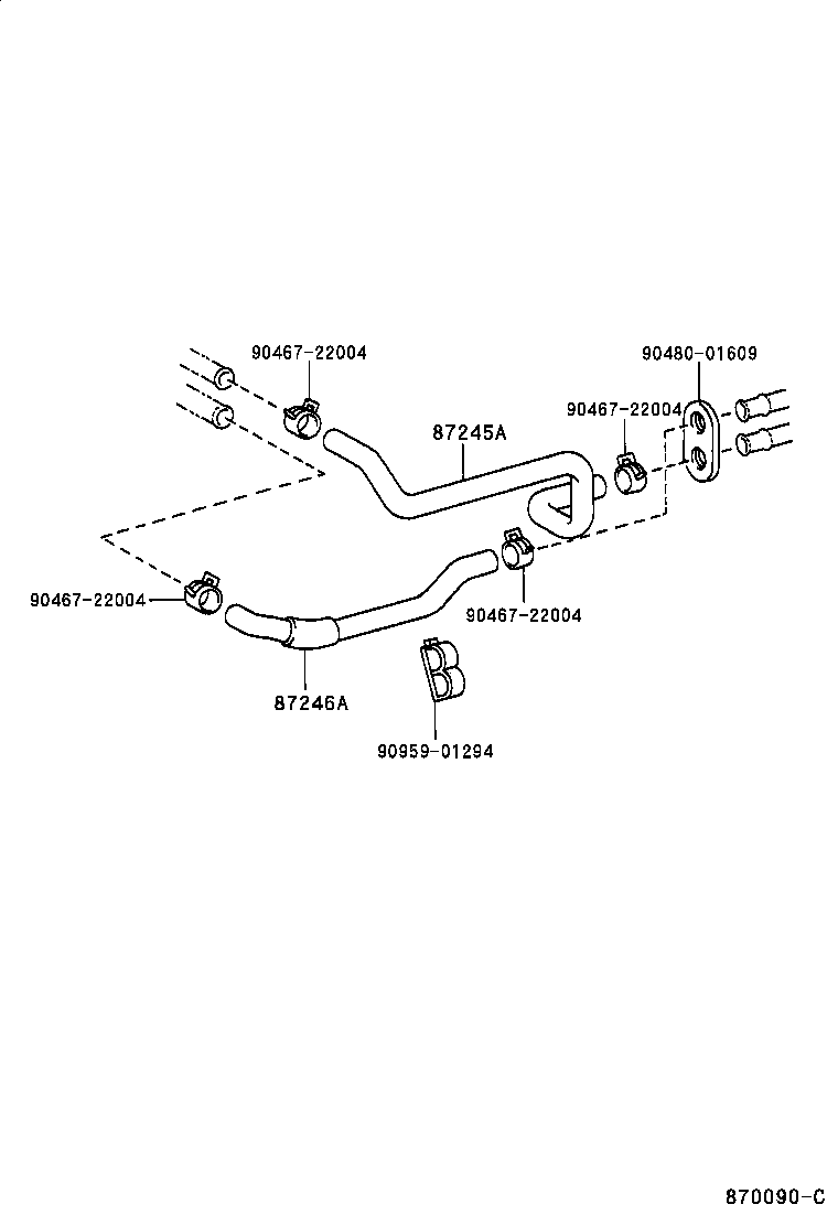 87245-33170 HOSE, HEATER WATER, INLET A product image