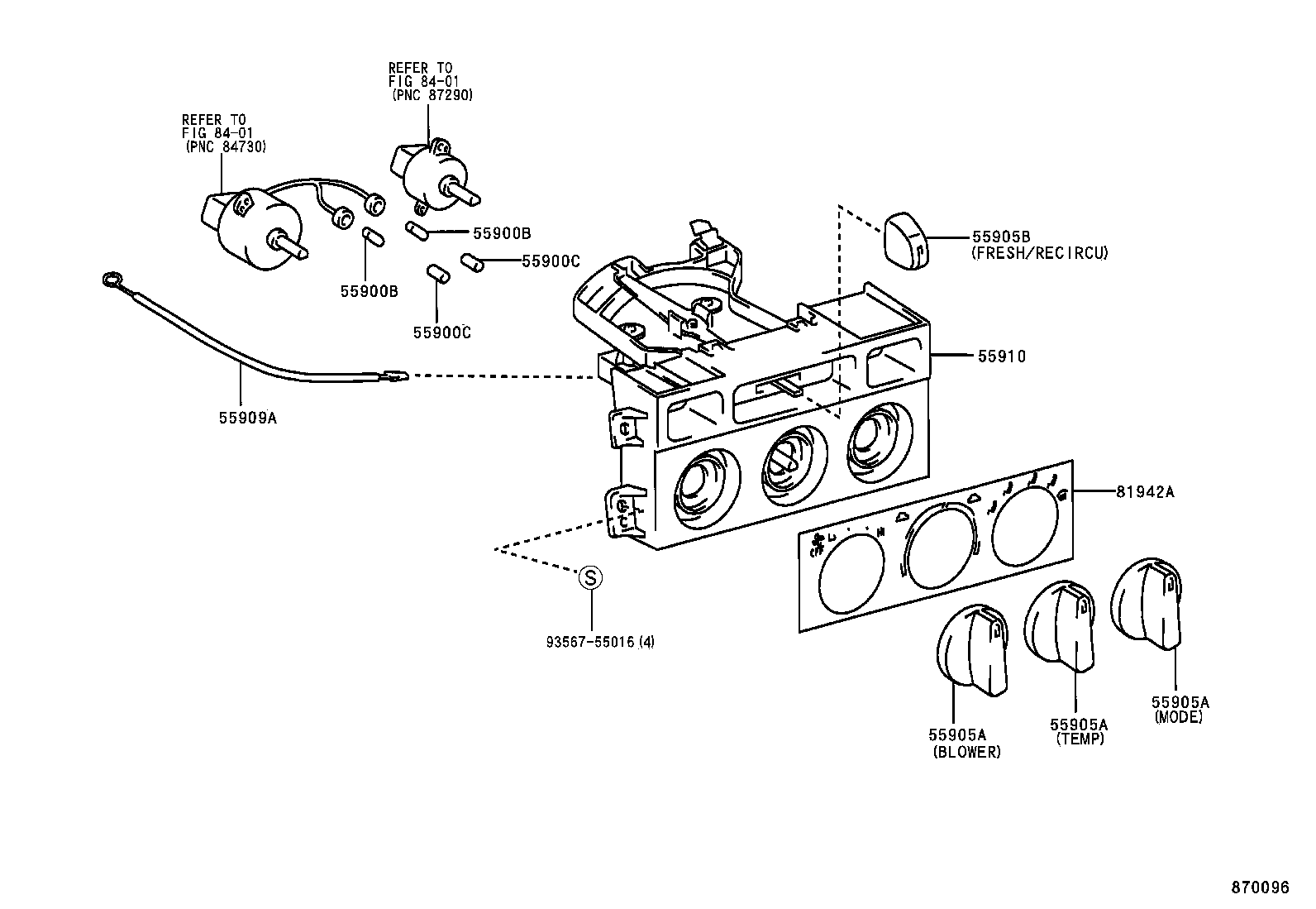 55938-33010 BRACKET, HEATER CONTROL product image