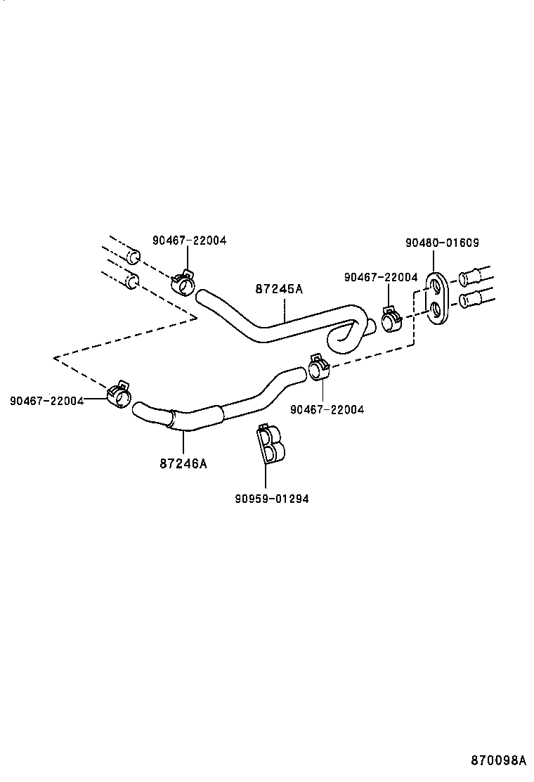 87245-06111 HOSE, HEATER WATER, OUTLET A product image