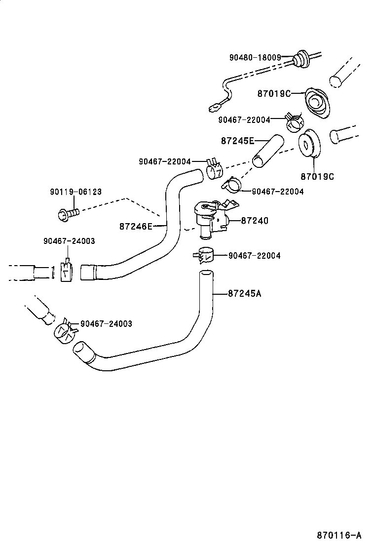 87245-2D030 HOSE, HEATER WATER, OUTLET E product image