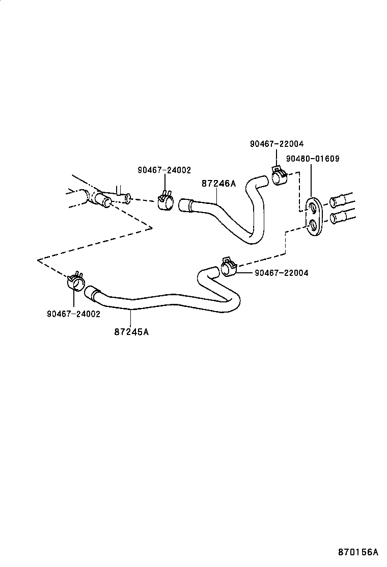 87245-33170 HOSE, HEATER WATER, INLET A product image