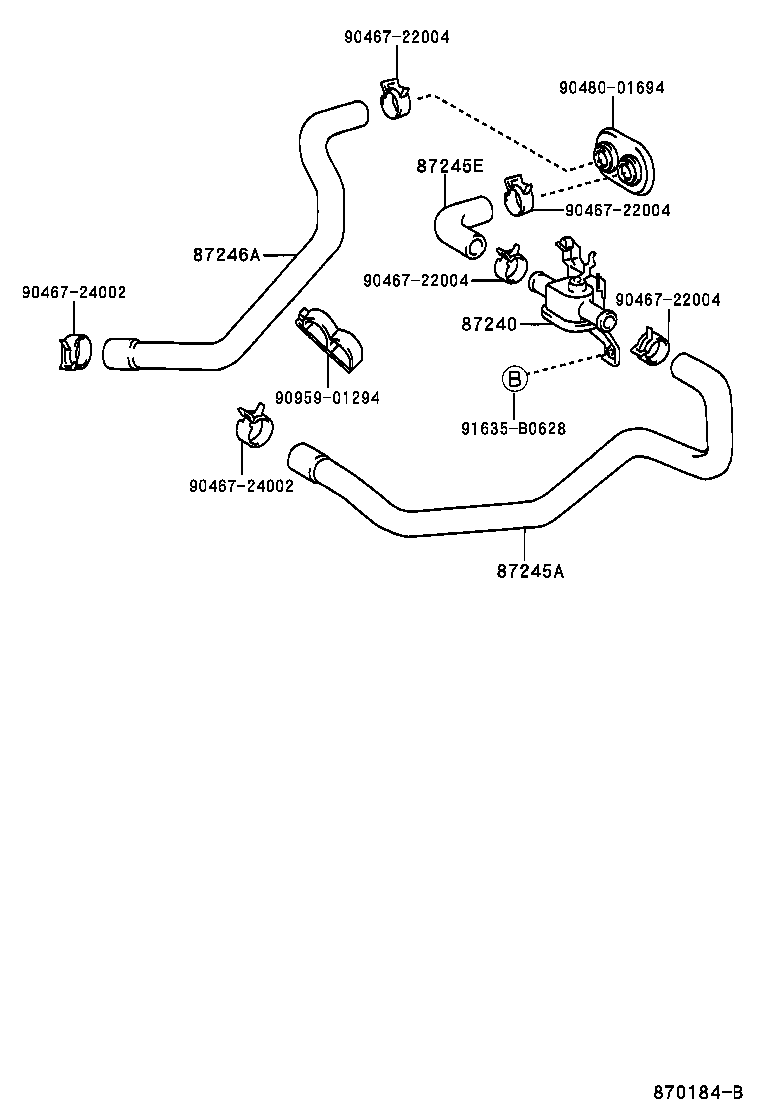 87245-33150 HOSE, HEATER WATER, INLET A product image