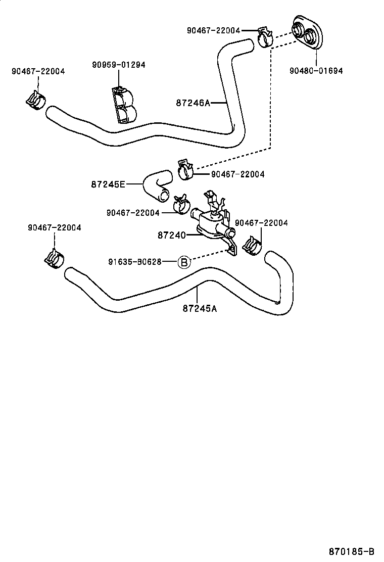 87245-33150 HOSE, HEATER WATER, INLET A product image