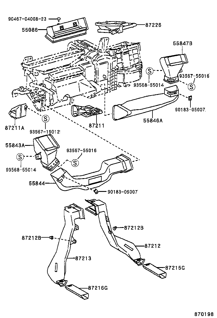 55846-24040 DUCT, HEATER TO REGISTER, NO.4 product image