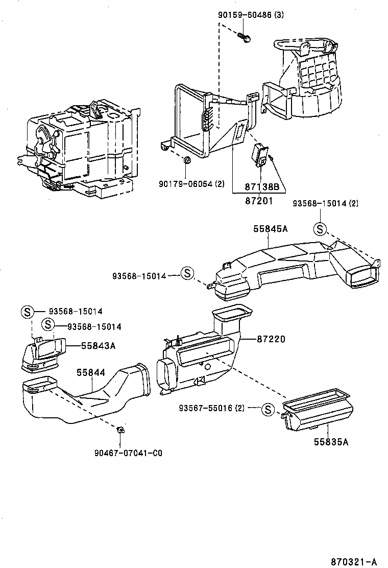 55845-16110 DUCT, HEATER TO REGISTER, NO.3 product image
