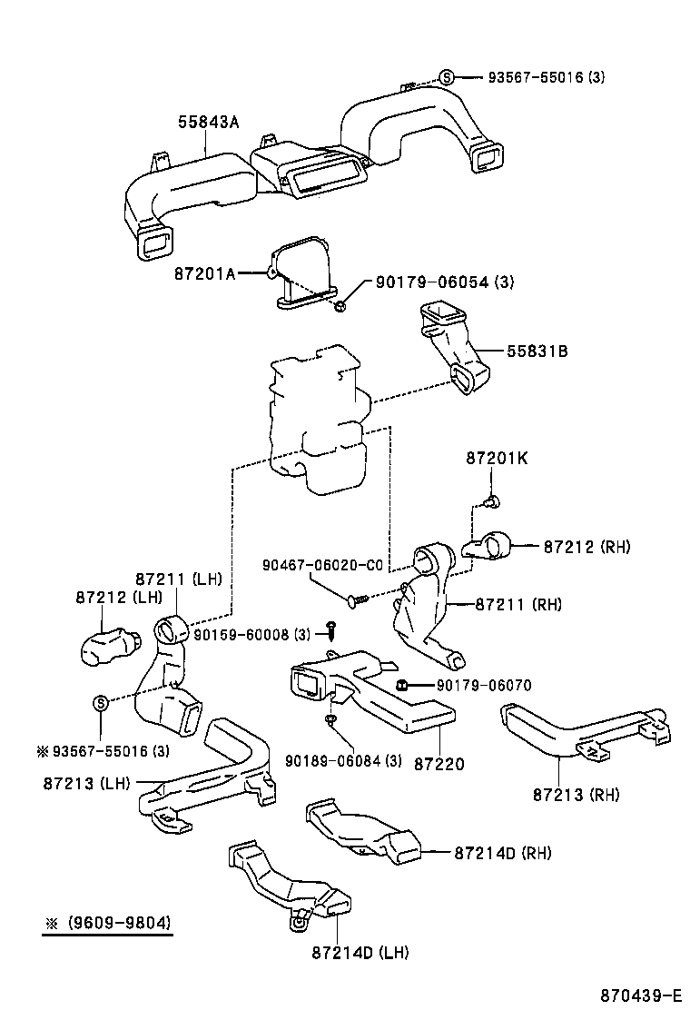 55843-44010 DUCT, HEATER TO REGISTER, NO.1 product image