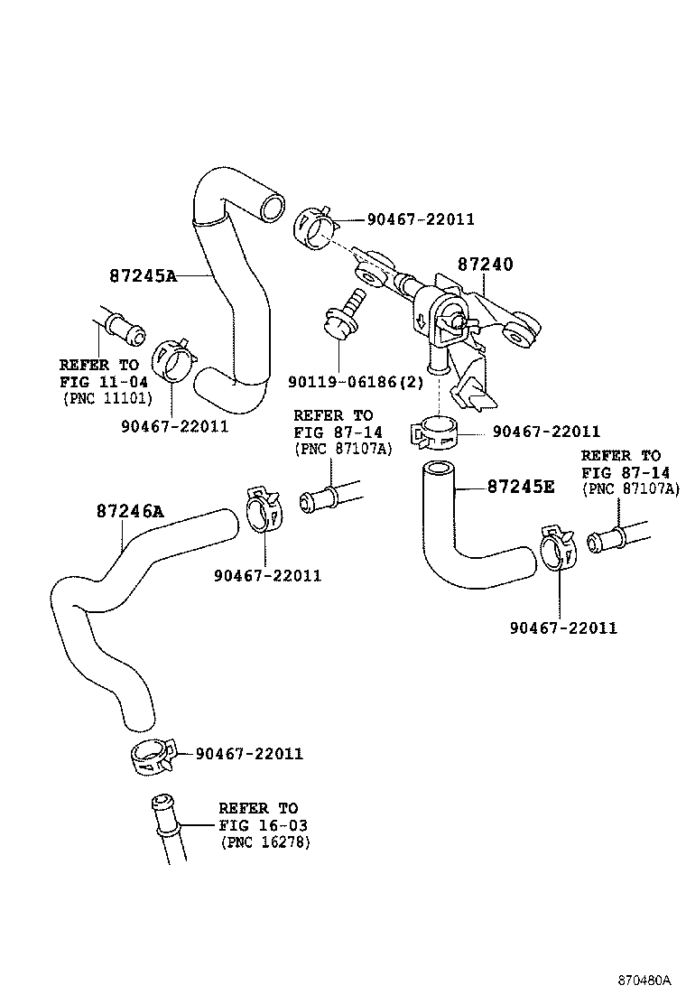 87245-2A600 HOSE, HEATER WATER, INLET A product image