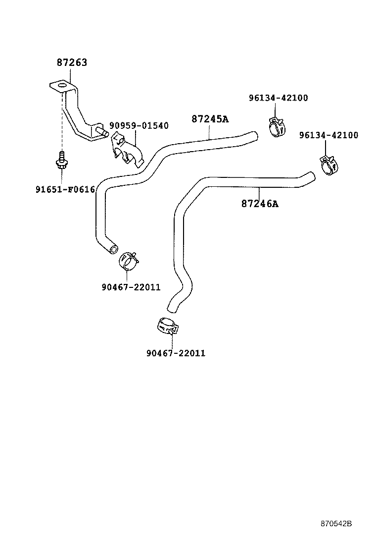 87245-2J080 HOSE, HEATER WATER, INLET A product image