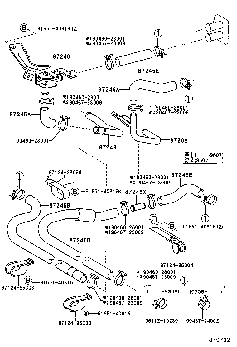 87245-28140 HOSE, REAR HEATER WATER INLET, C product image