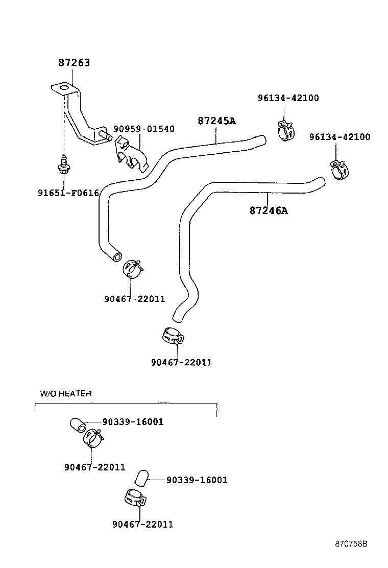 87245-2J040 HOSE, HEATER WATER, INLET A product image