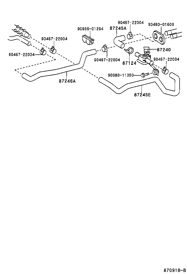 87245-07030 HOSE, HEATER WATER, INLET E product image