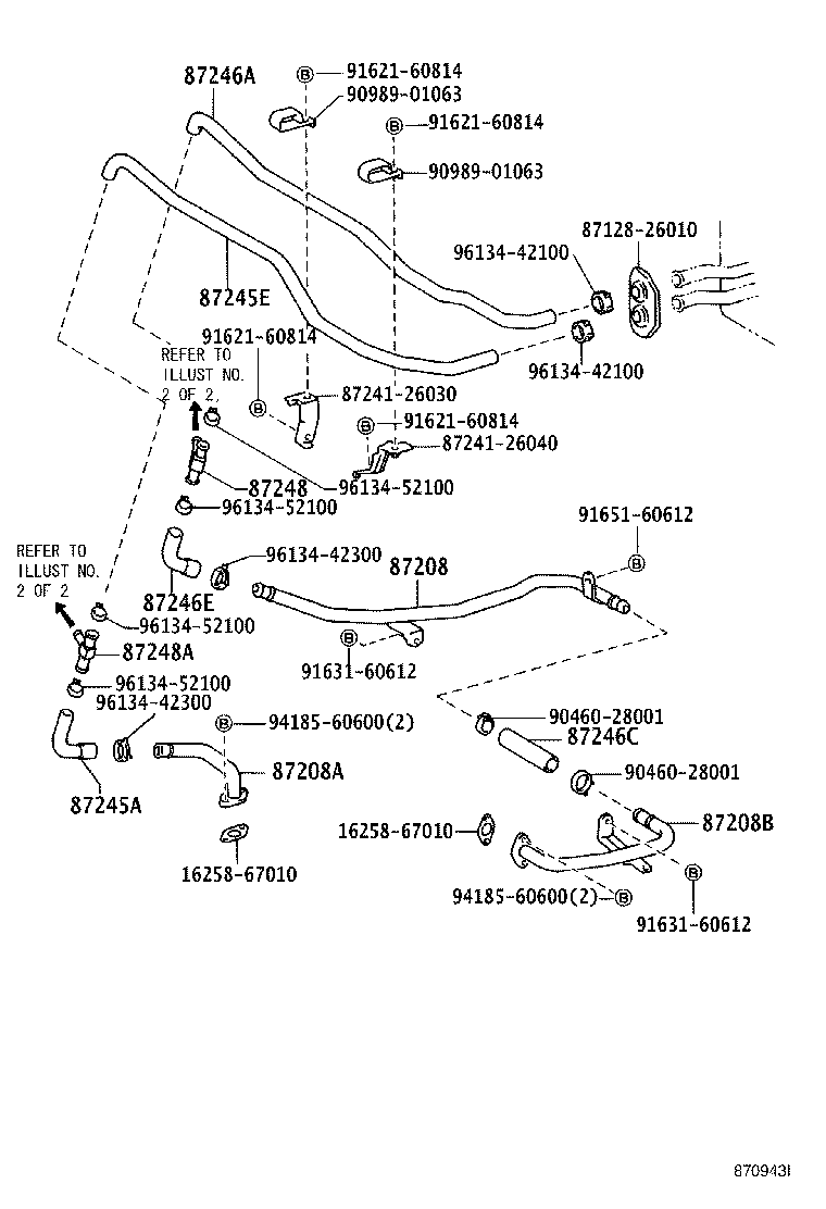 87245-2F610 HOSE, REAR HEATER WATER OUTLET, E (TO ENGINE) product image