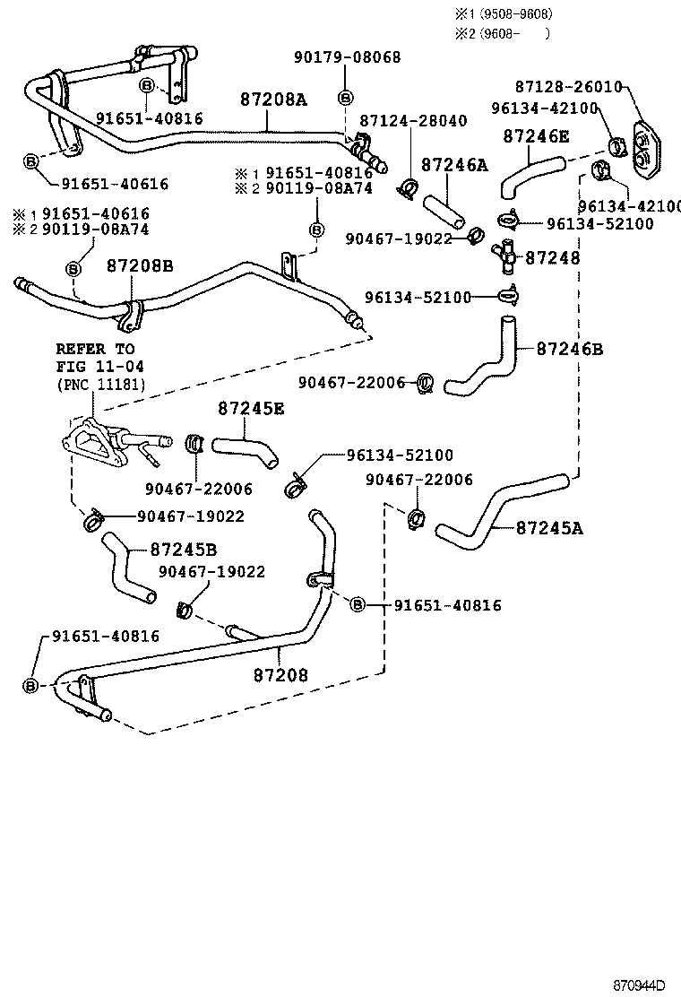 87245-2F610 HOSE, REAR HEATER WATER OUTLET, E (TO ENGINE) product image