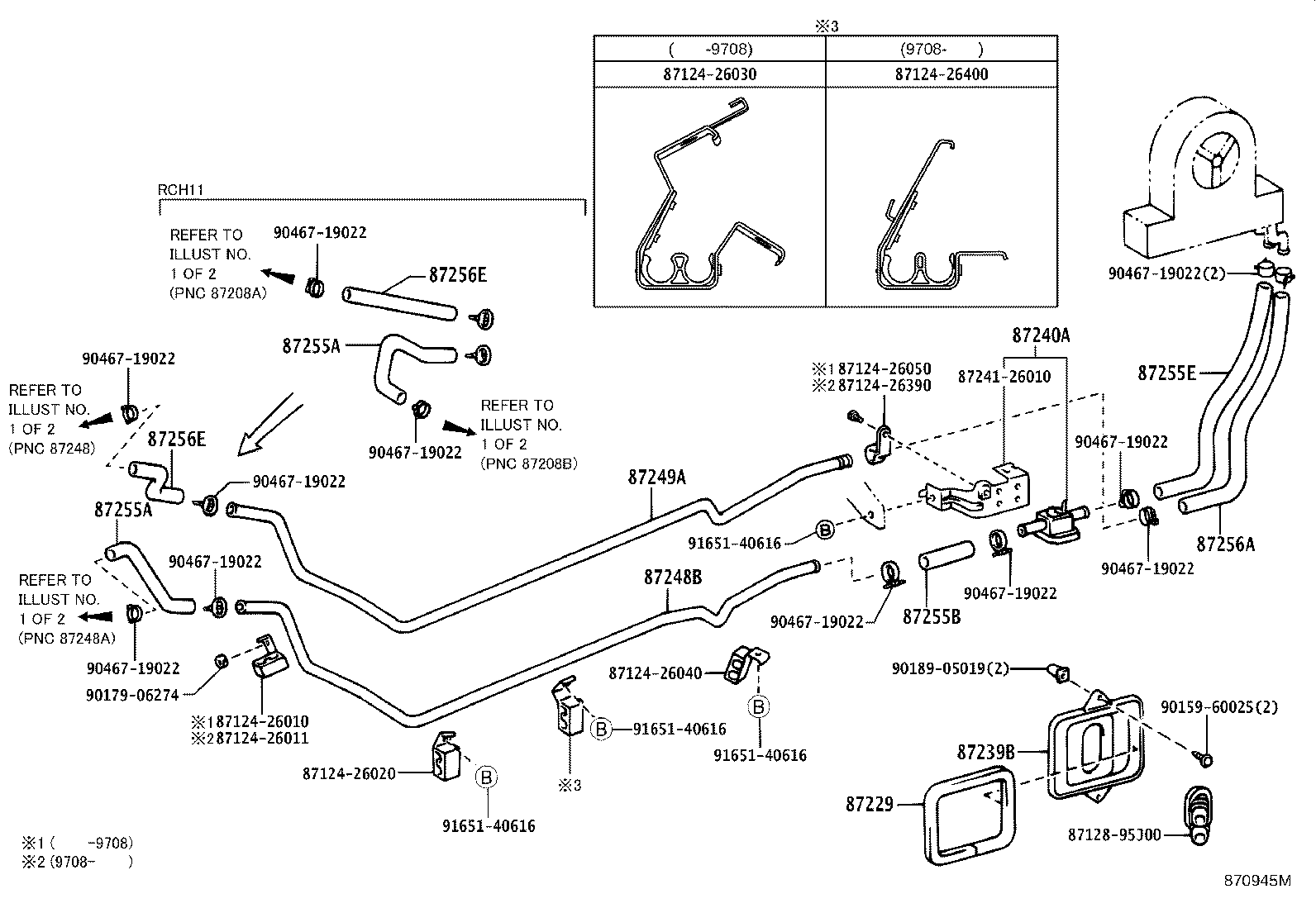87245-2F610 HOSE, REAR HEATER WATER OUTLET, E (TO ENGINE) product image