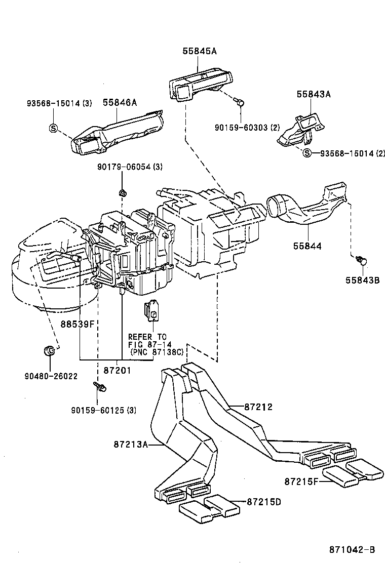 55846-12230 DUCT, HEATER TO REGISTER, NO.4 product image