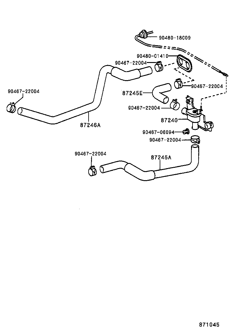 87240-02040 VALVE ASSY, HEATER WATER product image