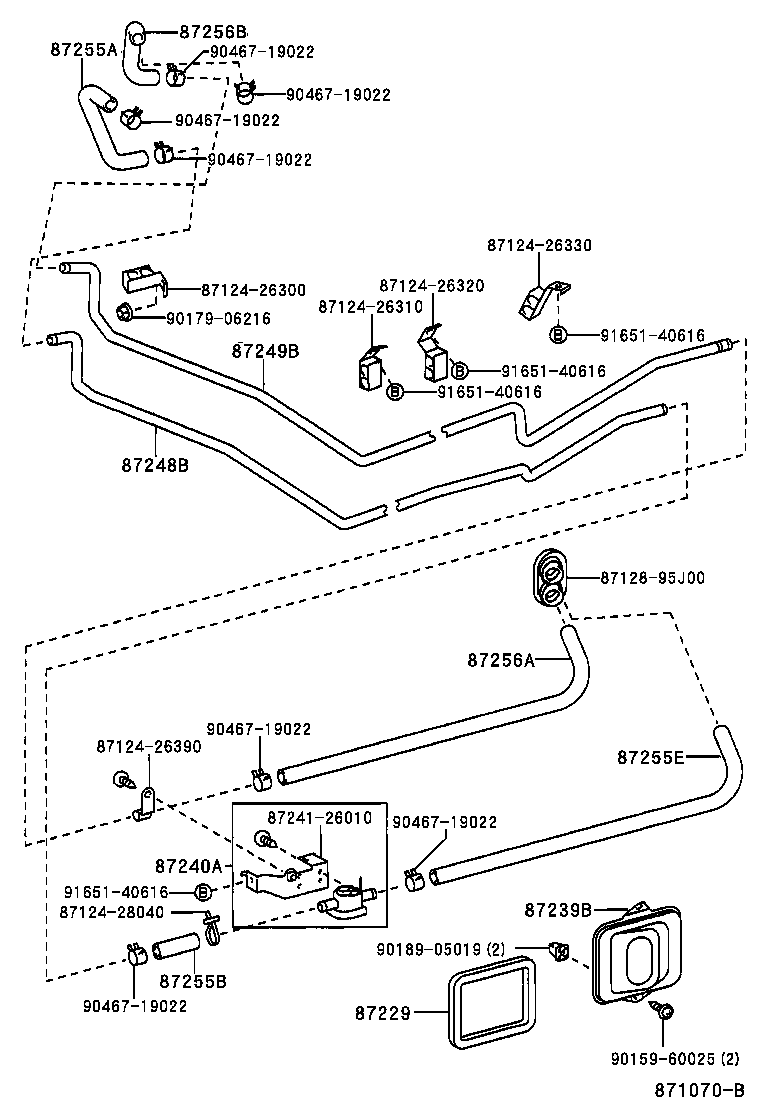 87208-26480 PIPE SUB-ASSY, HEATER WATER, A product image