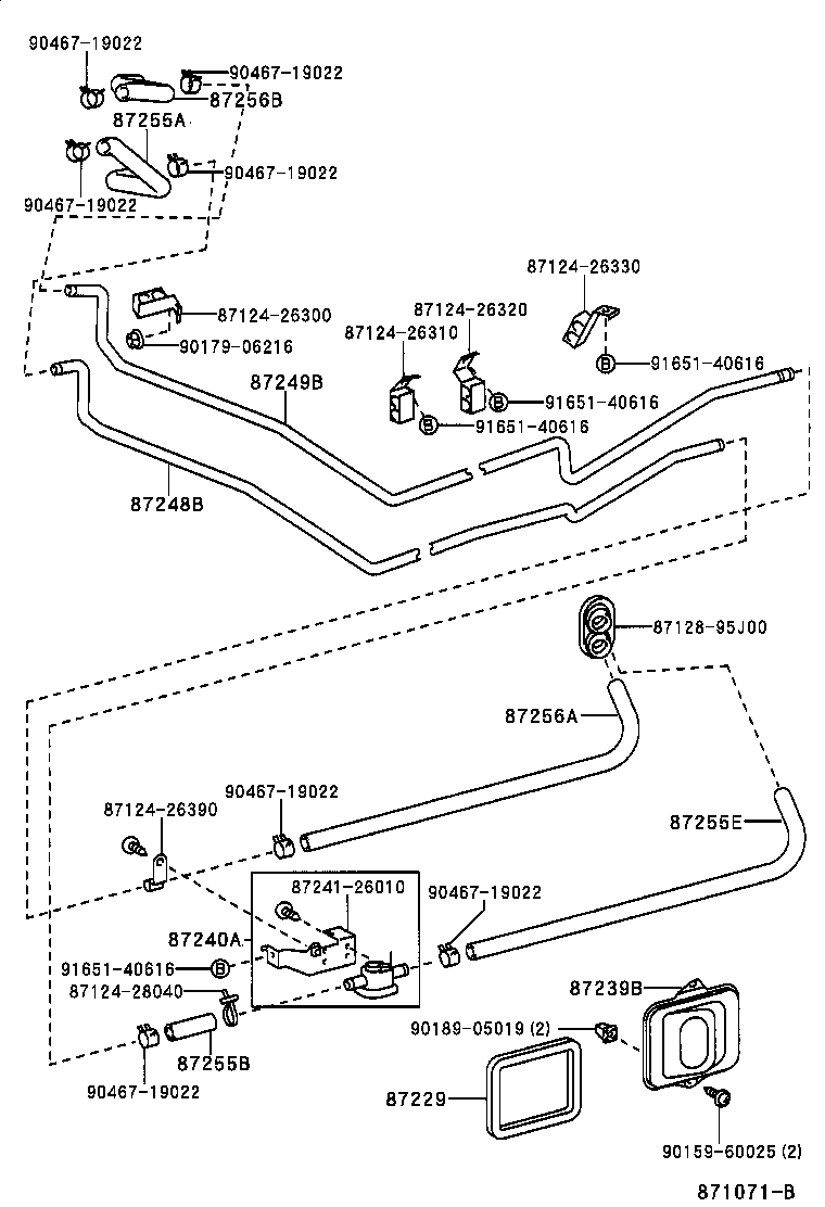 87208-26480 PIPE SUB-ASSY, HEATER WATER, A product image