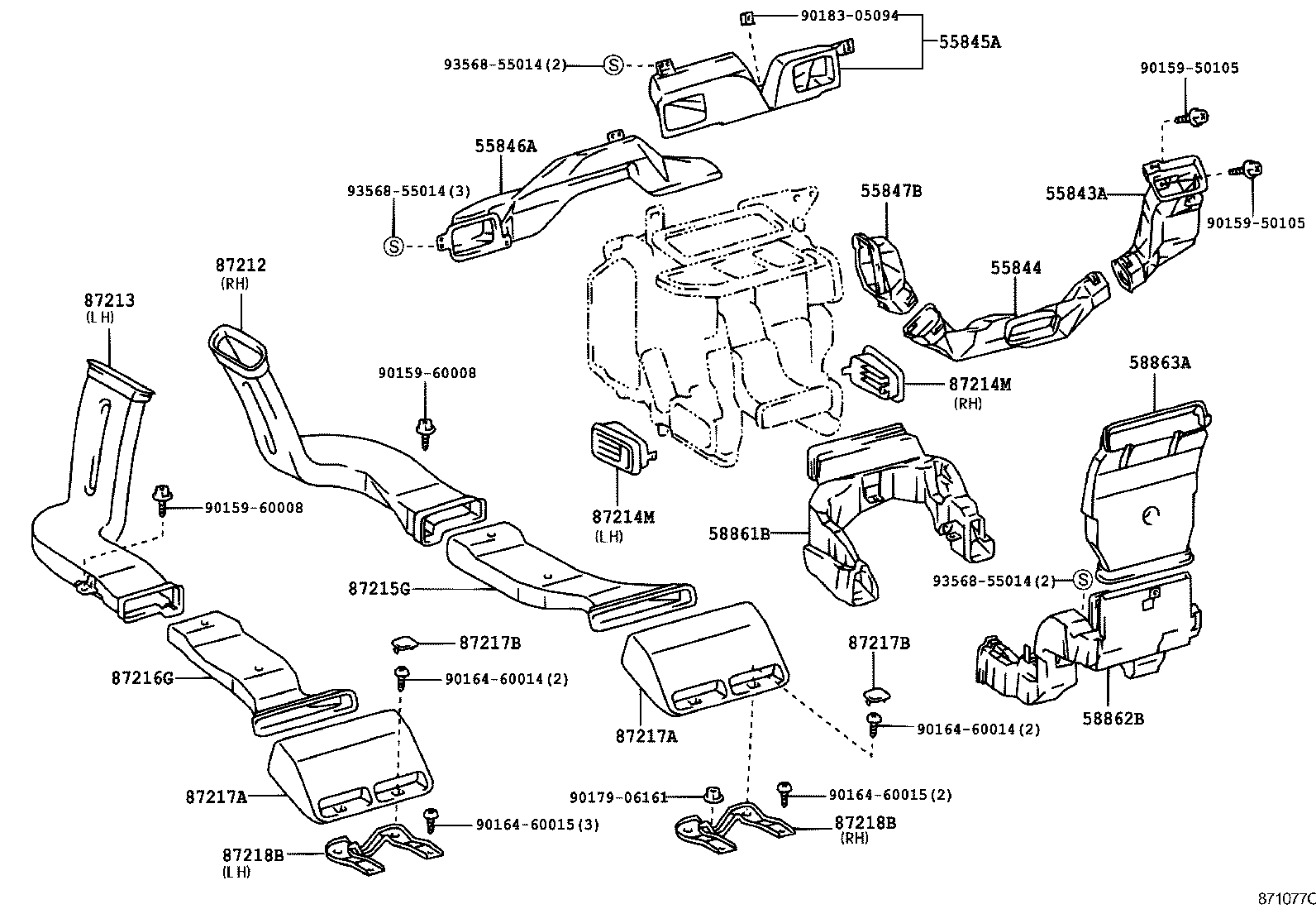 55845-40041 DUCT, HEATER TO REGISTER, NO.3 product image