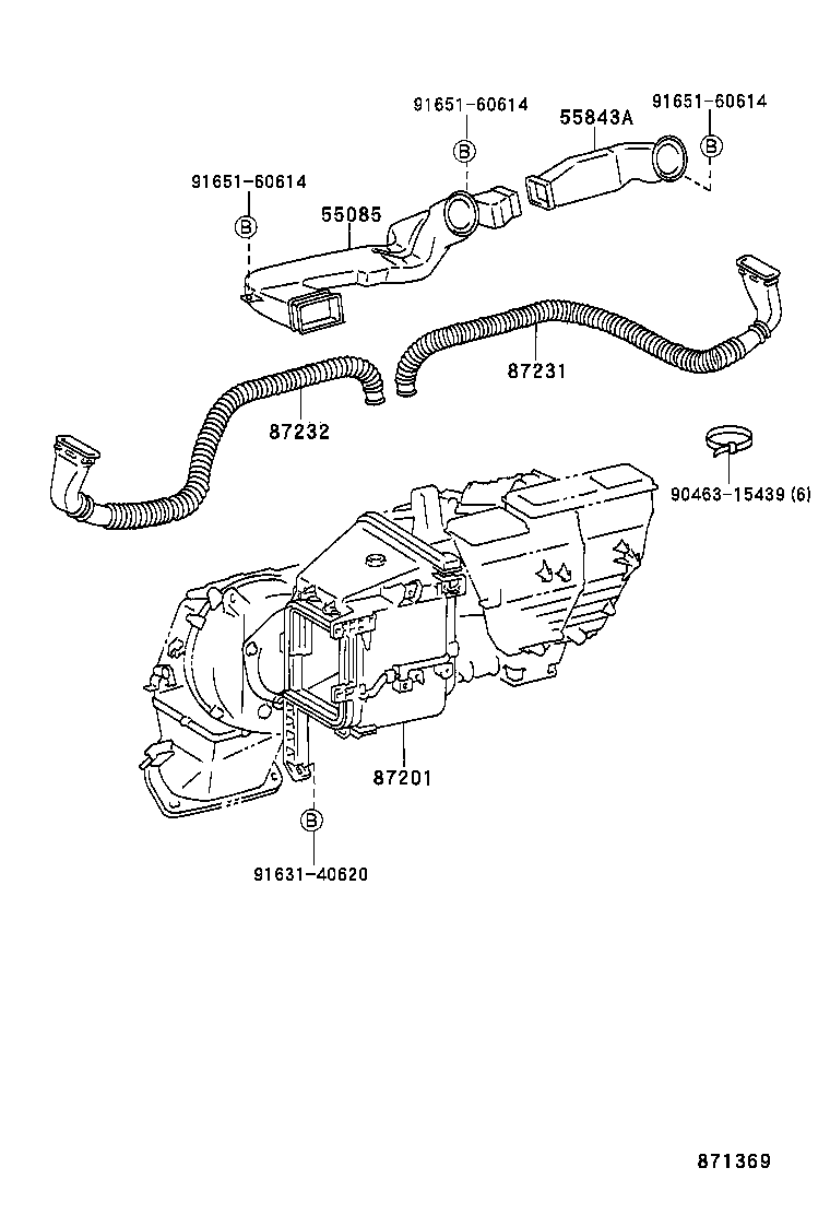 55843-25010 DUCT, HEATER TO REGISTER, NO.1 product image