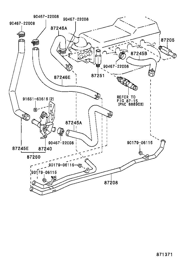 87245-25290 HOSE, HEATER WATER, INLET A product image