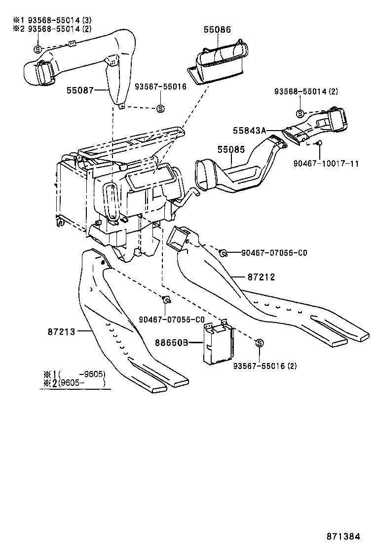 55087-32040 DUCT SUB-ASSY, HEATER TO REGISTER, NO.4 product image