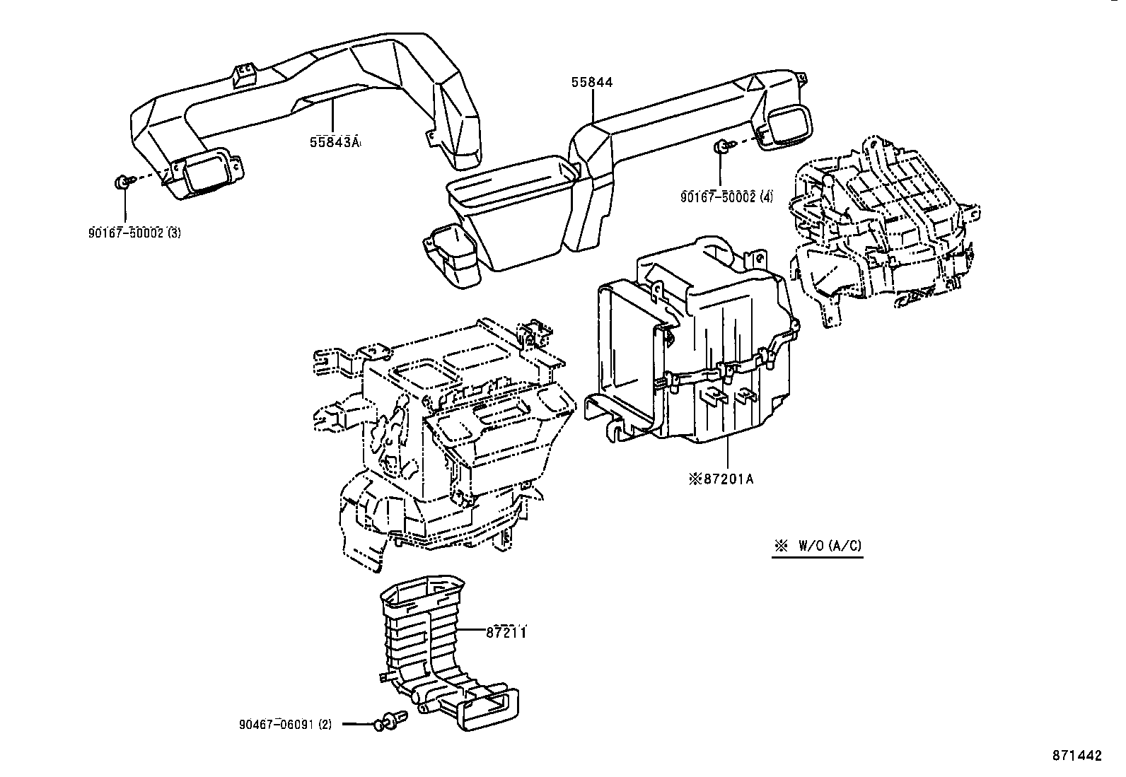 55843-08020 DUCT, HEATER TO REGISTER, NO.1 product image