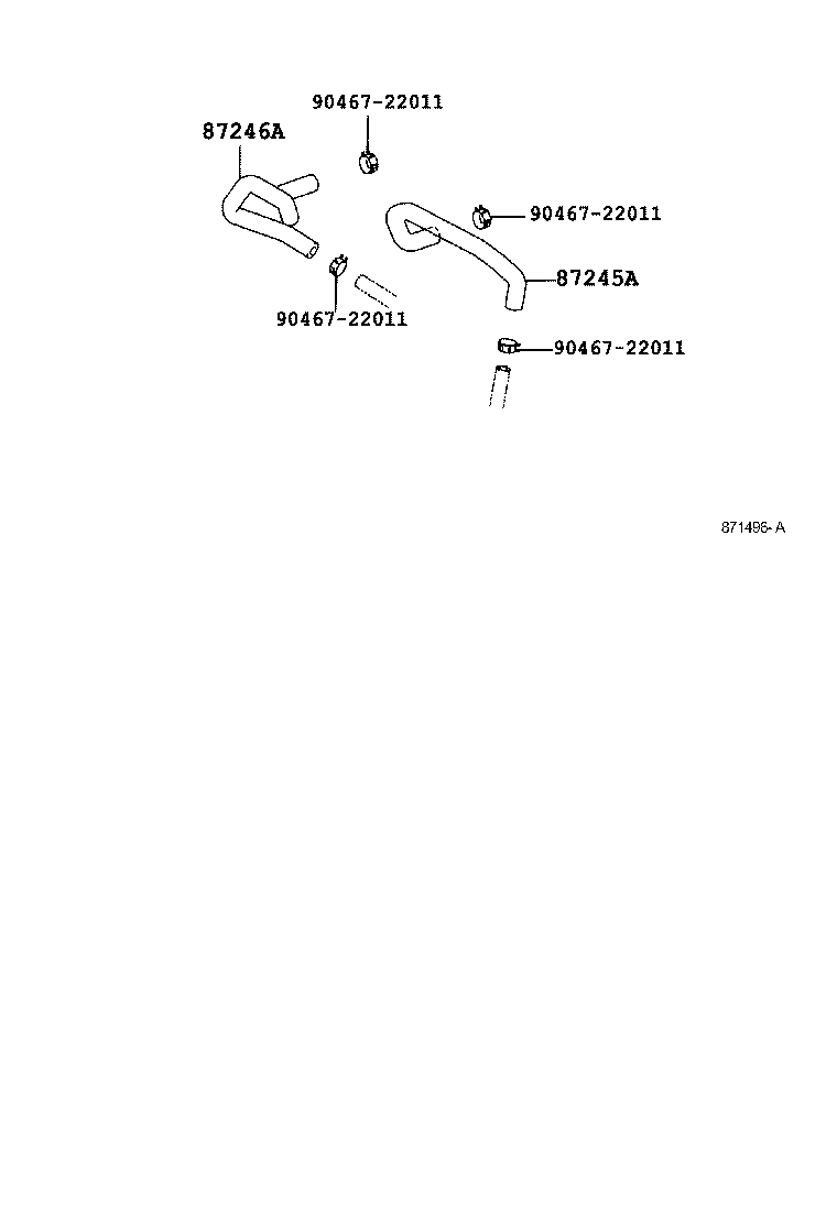 87209-30540 HOSE, HEATER WATER, OUTLET E product image