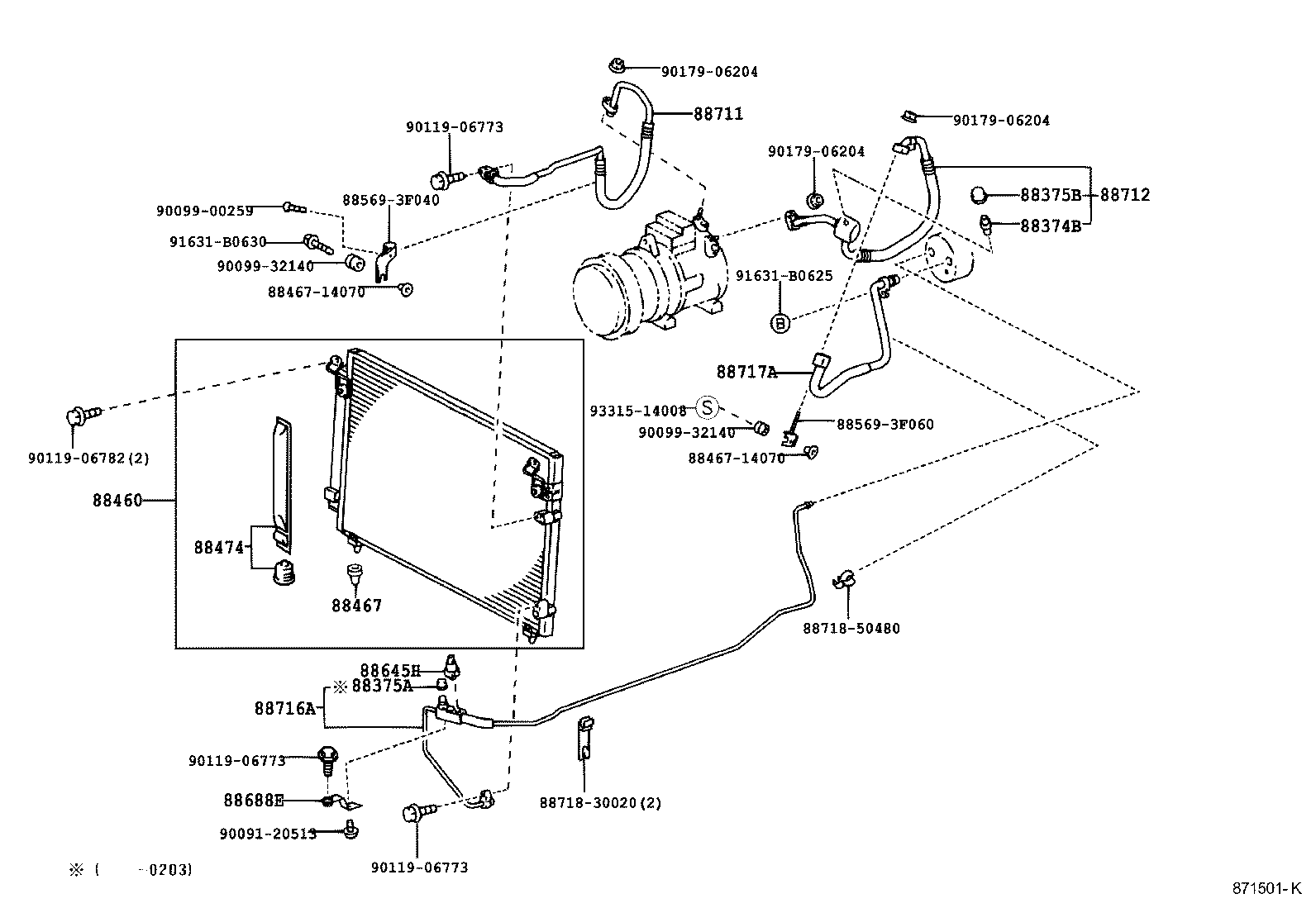 88460-30780 CONDENSER ASSY, COOLER product image