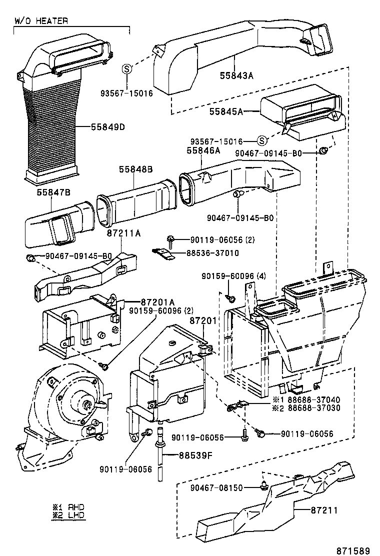 55843-37040 DUCT, HEATER TO REGISTER, NO.1 product image