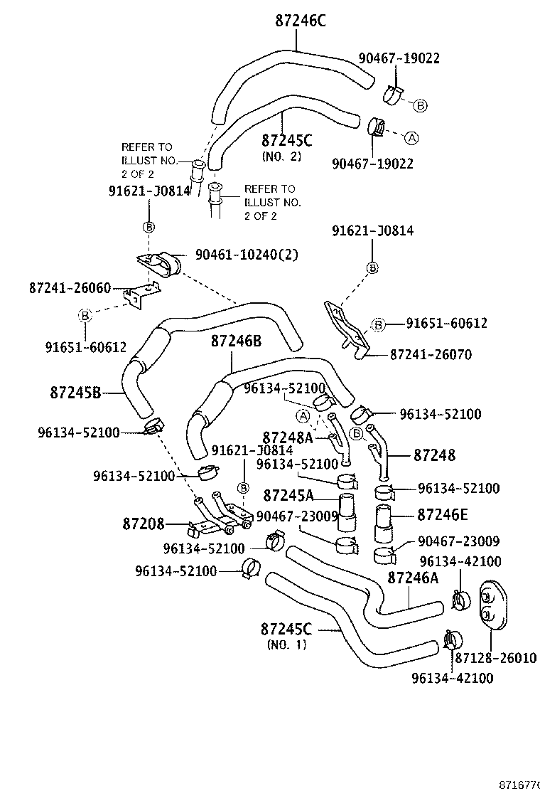 87245-2F610 HOSE, REAR HEATER WATER OUTLET, E (TO ENGINE) product image