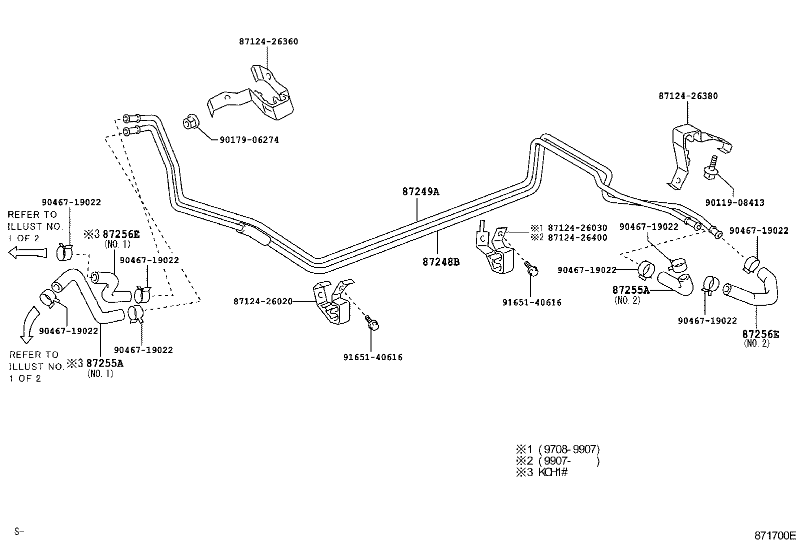 87245-2F610 HOSE, REAR HEATER WATER OUTLET, E (TO ENGINE) product image