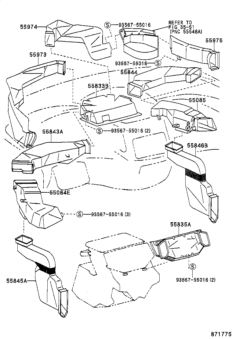 55843-95D00 DUCT, HEATER TO REGISTER, NO.1 product image